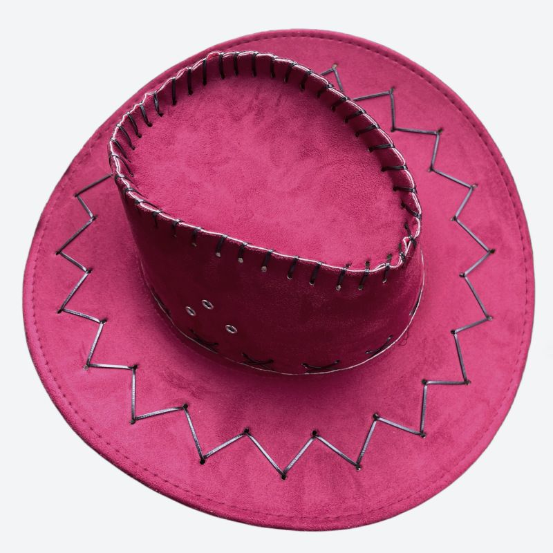 Western Cowboy Sommer Unisex Schutz Stil Ritter Breite Krempe Strand Sonnenhut Wildleder_voghion.com