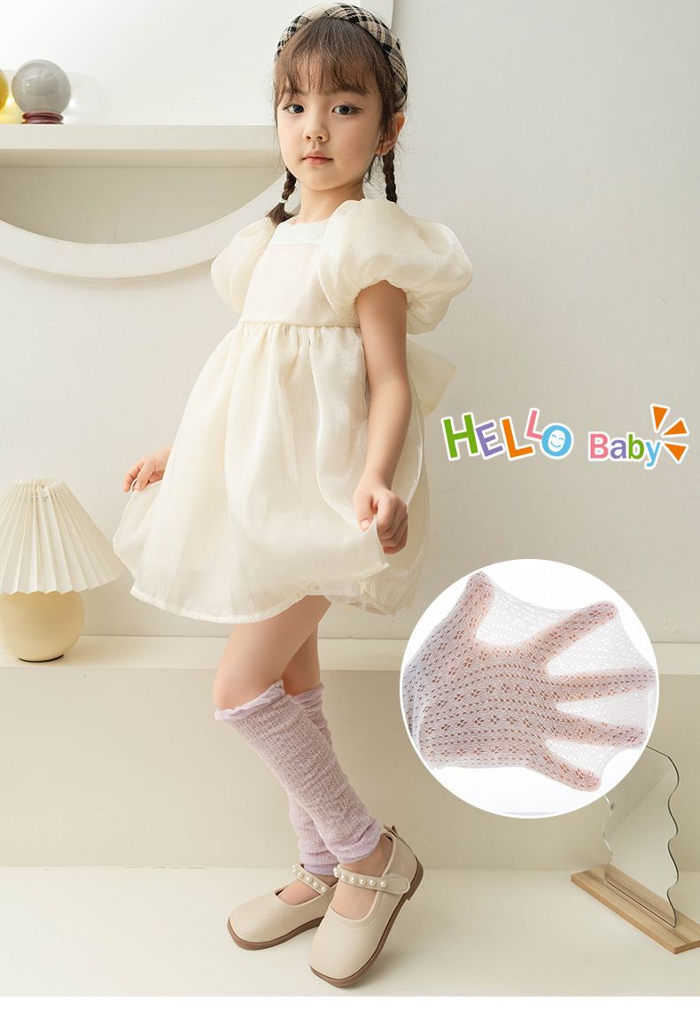 Children's summer bubble mouth ultra-thin cotton sunscreen sleeves girls air conditioning calf socks dual-use breathable sleeves batch_voghion.com