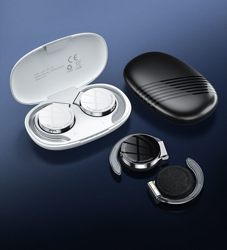 Long-Wear Comfortable Computer Bluetooth Headset True Wireless Ear Hook Painless Bone Conduction Ultra-Long Battery Life_voghion.com