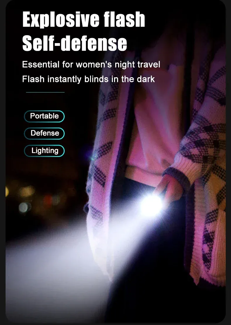 Hochwertige 3 * SST20LED-Taschenlampe 18350 Superhelle Taschenlampe Wiederaufladbares USB-Licht Wasserdicht mit CAPCLIP für Wandern Camping_voghion.com