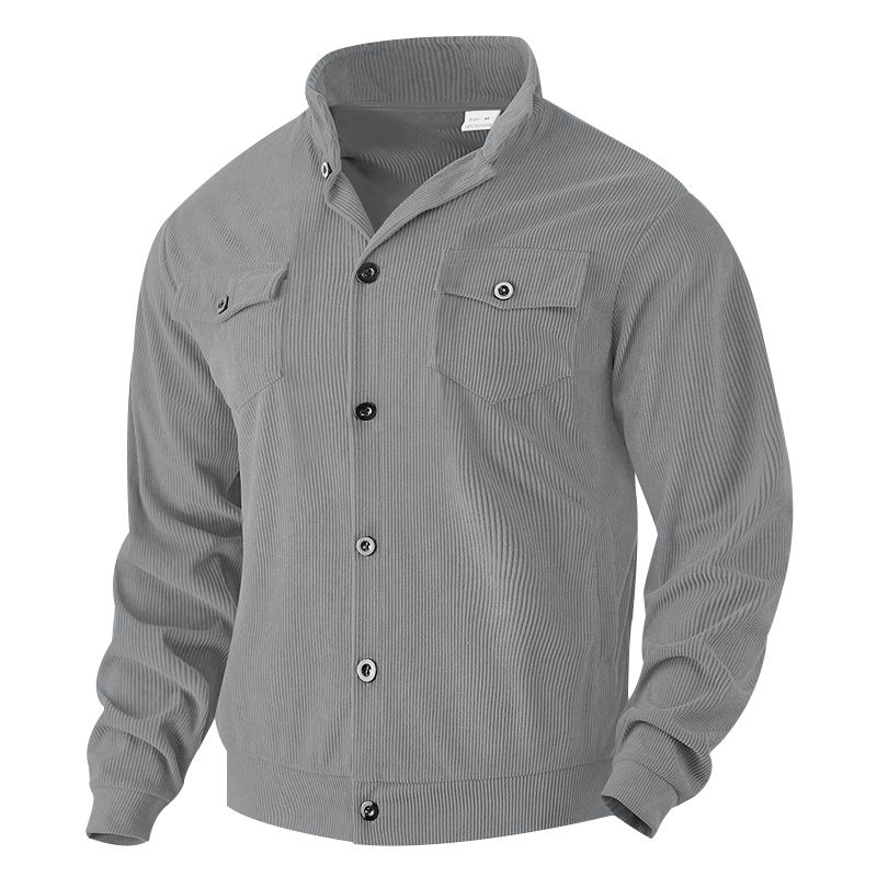 Autumn New American Workwear Casual Loose Lapel Corduroy Jacket For Men_voghion.com