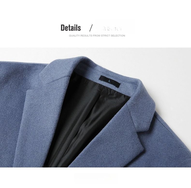 Cappotto classico di lana Sqilong da uomo, di media e lunga lunghezza, casual invernale da giovane, in lana e nylon, soprabito da uomo_voghion.com