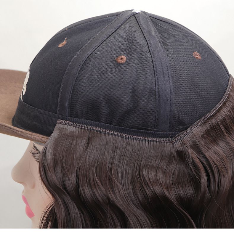 Cappello Parrucca Integrato Aggiornamento Simulazione Capelli Alla Moda Pigro Lana Rotolo Berretto da Baseball Tesa Ingrandita Berretto a Becco d'Anatra Parrucca_voghion.com