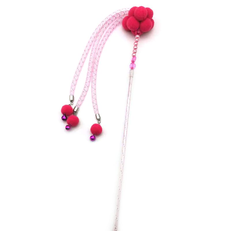 Giocattolo con nappa da fata, bacchetta magica, corda elastica, palla di peluche, asta rompicapo, resistente, graffia e mastica, forniture per gatti_voghion.com