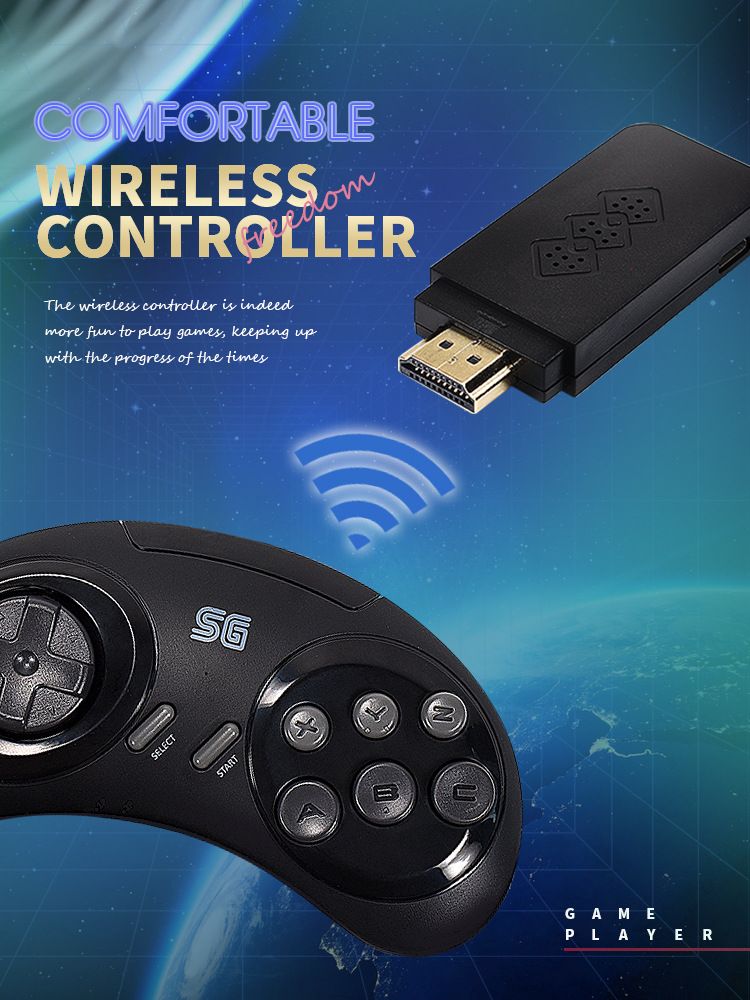 16bitová klasická MD Sega domácí HDMI HD TV konzole, bezdrátová dvojitá herní konzole_voghion.com