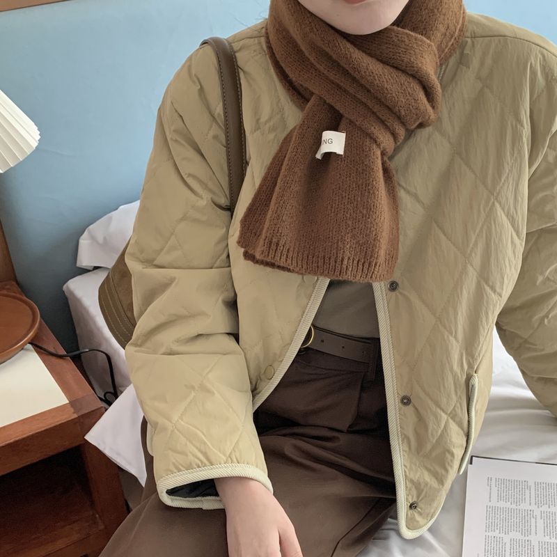 New Winter Women's Scarf Solid Color Soft Sticky Versatile Korean Couple Fashion Student Basic Knitted Warm Neck_voghion.com