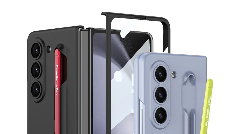 RENGZ Slot Stylus Pen Samsung Galaxy Fold 5 5G Case Ultradun Met Glazen Screen Protector Cover Voor Z Fold5_voghion.com