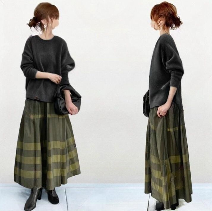 2025 Neit Minimalistesch Casual Pullover + Hallefrock Kleed Zwee-Stéck Set_voghion.com