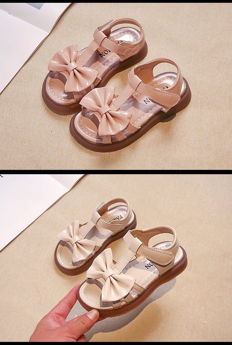 Flickorsandaler Sommar Barn Äkta Mjukt Läder Baby Öppen Tå Halkfri Bottom Små Prinsessor Mellanstora Och Stora Barn Strand_voghion.com