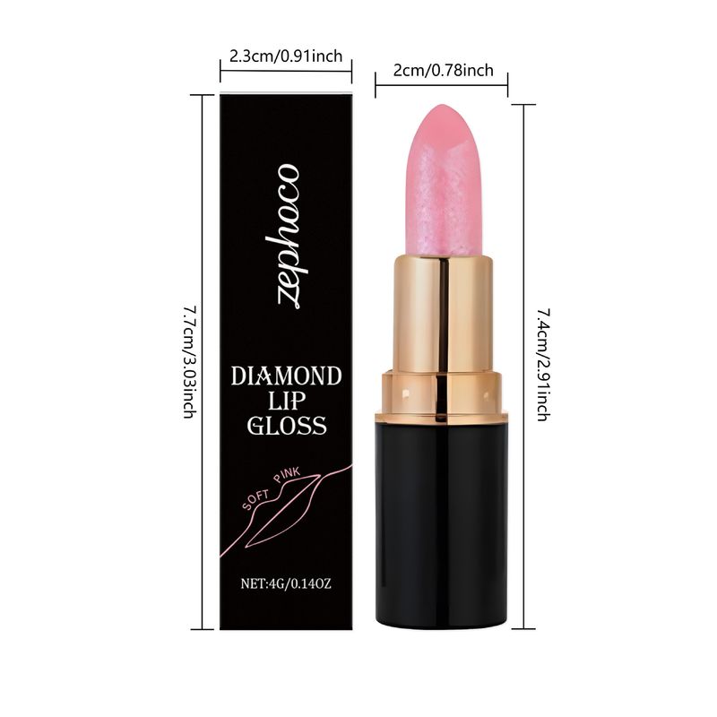 ZEPHOCO Tender Pink Lip Gloss Glitter Nourishing Smooth Moisturizing Plumping Long-lasting Lipstick_voghion.com