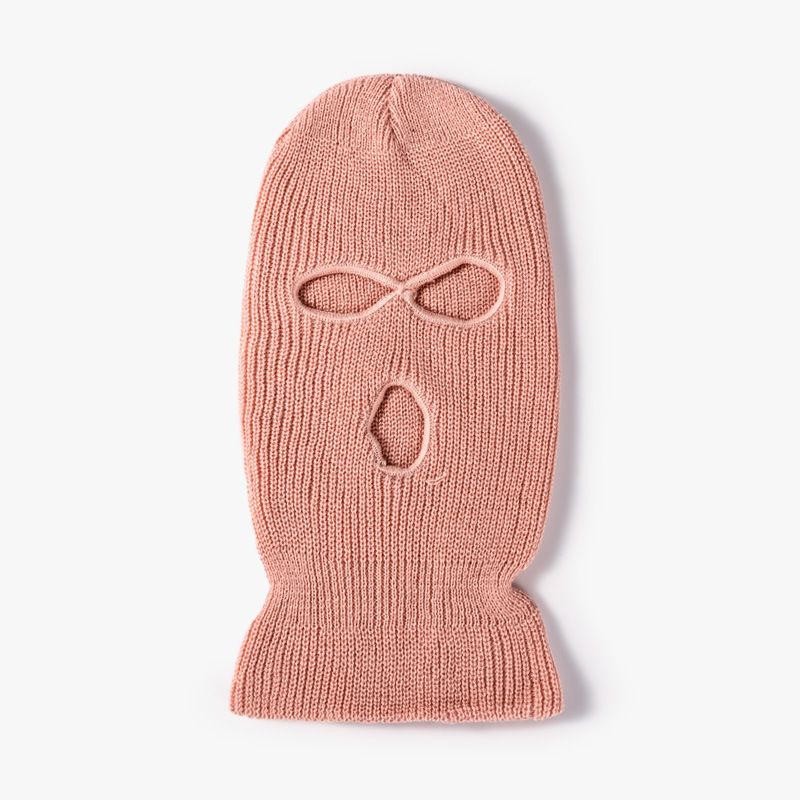 LazyZoom New Three-Hole Face Mask Winter Ski Knitted Cycling Hole Pullover Hat Embroidery_voghion.com