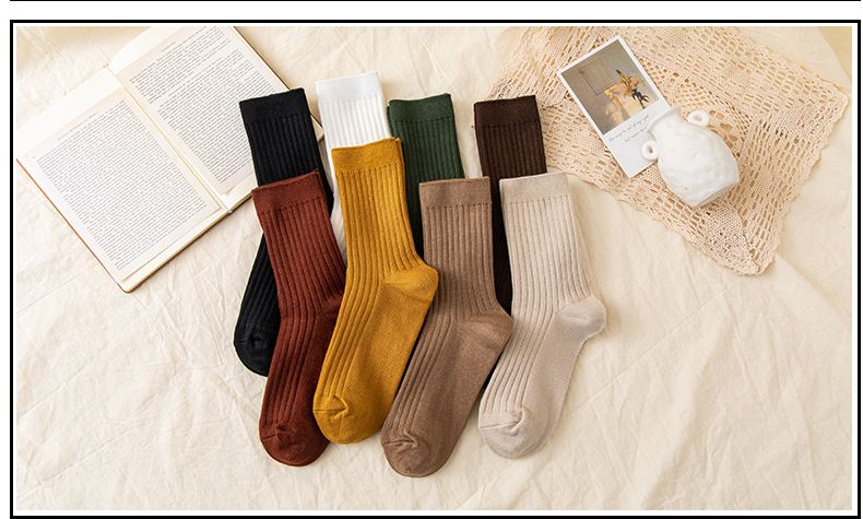 Herfst- en wintersokken voor dames, wollen sokken, studenten, warme mid-tube sokken voor dames, koudebestendige zachte Japanse mid-tube verdikte wollen sokken_voghion.com