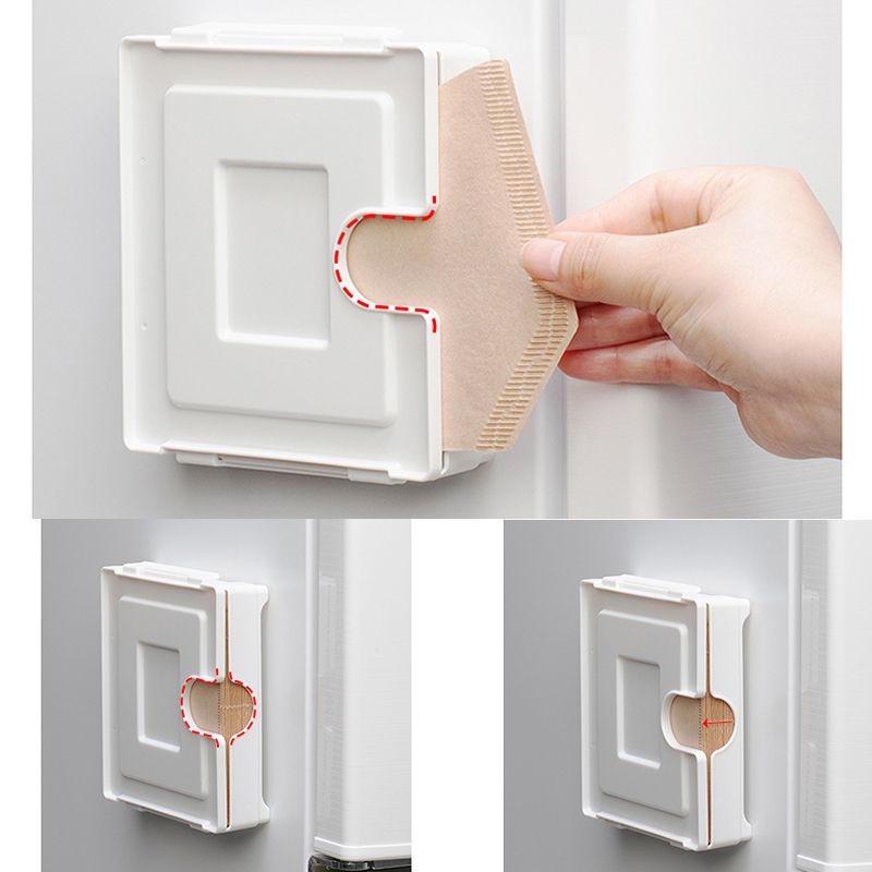 Home Magnetic Suction Wall-mounted Coffee Filter Paper Storage Box Square Hand-brewed Coffee Filter Paper Dust-proof Storage Box_voghion.com