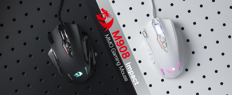 Redragon M908 RGB Backlight LED USB Wired Gaming 18 Programmable Mouse Buttons 12400 DPI_voghion.com