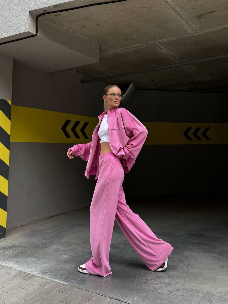 Completo casual da donna in due pezzi: cardigan a maniche lunghe e pantaloni (rosa/bianco/marrone/azzurro/grigio chiaro, taglie dalla S alla XL)_voghion.com