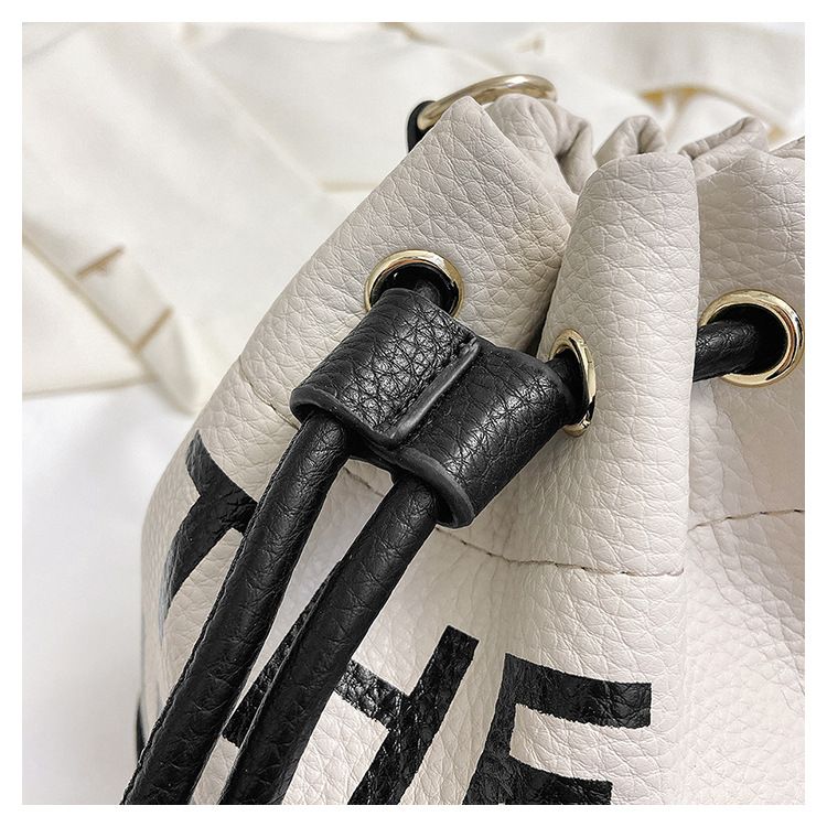 Borsa a secchiello da donna, alla moda, con coulisse, a mano, con tracolla, per donna, portatile, casual, semplice, casual._voghion.com