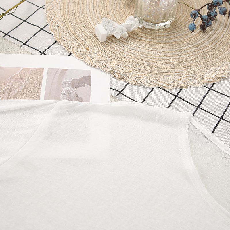 Women's sexy fashion knitted white round neck long sleeved pajamas trousers suit foreign trade soft skin friendly home clothes for women_voghion.com
