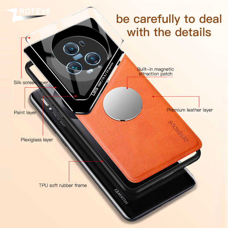 Magic5 Pro Case Zroteve PU bőr autó mágneses kemény PC borítás Huawei Honor Magic 5 4 Pro Magic4 Lite ütésálló telefontokokhoz_voghion.com