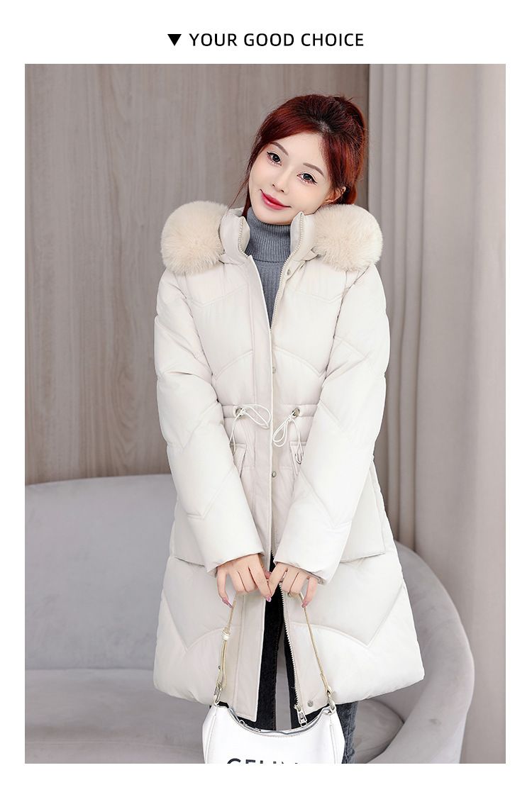 Damenbekleidung Damen-Parka mit abnehmbaren Ärmeln und Kunstpelzkapuze, warme Winter-Steppjacke in Khaki, Schwarz, Creme und Blaugrau_voghion.com