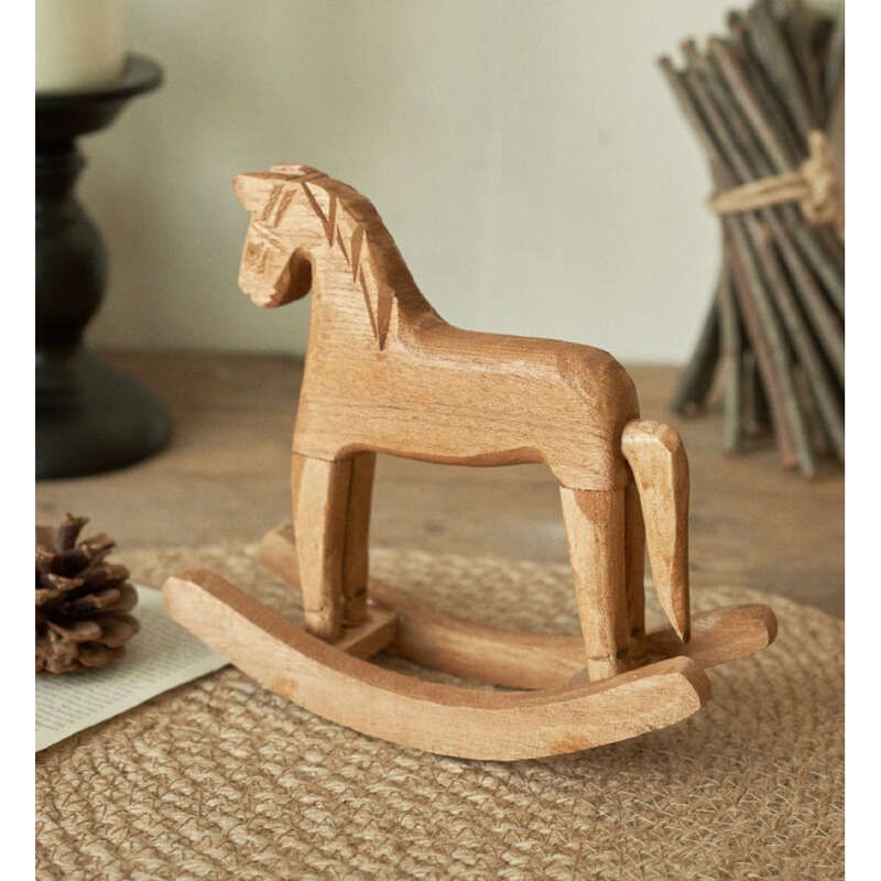 Schaukelpferde, Holzpferde, Tischdekorationen, Wohndekorationen, Kiefernschaukelpferde, Kunsthandwerk, Pferde zu erfolgreichen Ornamenten_voghion.com