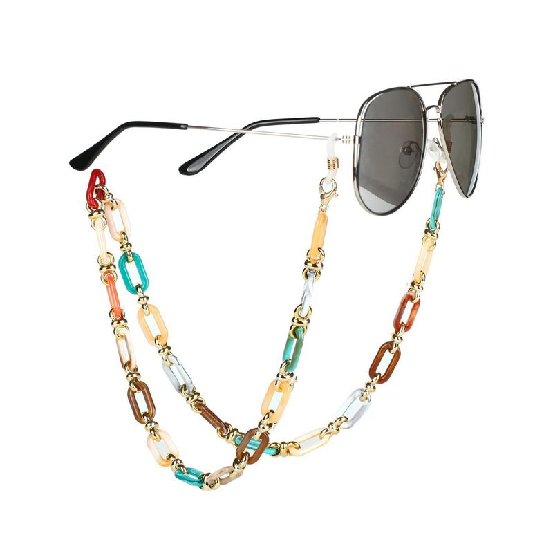 Fresh Colorful Acrylic Square Buckle Glasses Fashion Accessory Anti-Drop Mask Chain_voghion.com