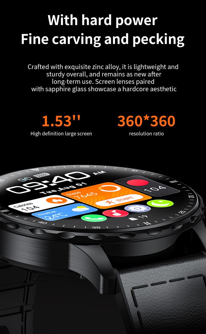Akıllı Saat Çok Fonksiyonlu Bluetooth Çağrı Adımsayar Sağlık İzleme Spor Saati_voghion.com