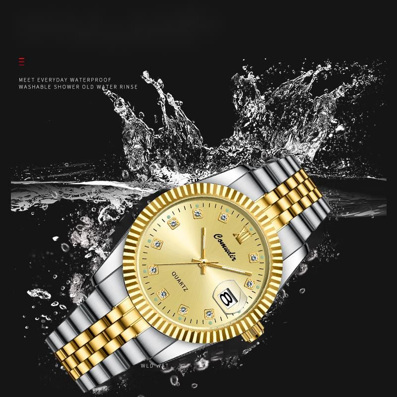 New Couple Watches For Men And Women: A Pair Of Glow Calendar Waterproof Leisure Quartz Watch_voghion.com