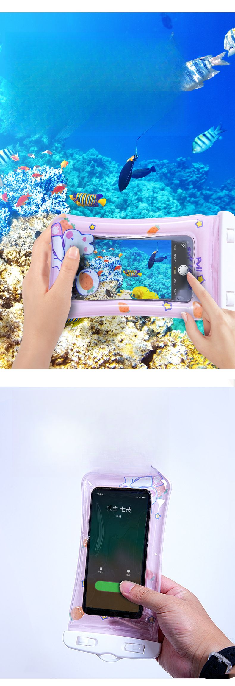 Sac étanche pour téléphone portable, écran tactile haute transparence, fournitures de plage en plein air, sac de rafting_voghion.com