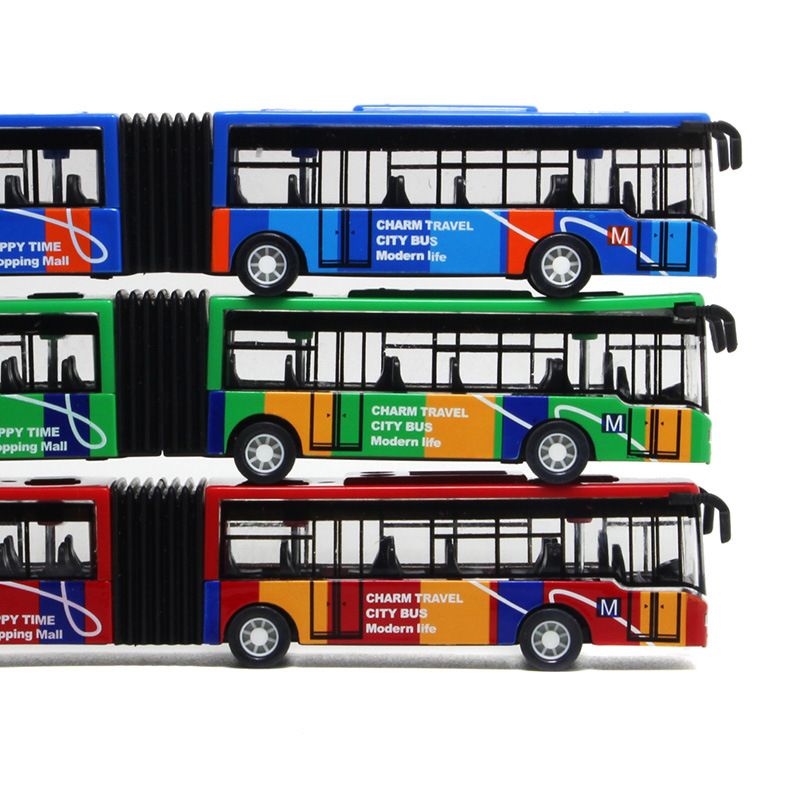 Giocattolo per bambini in lega a doppia sezione allungata piccolo autobus_voghion.com