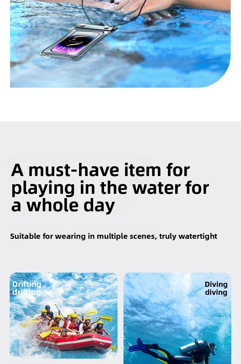 Wasserdichte Handytasche mit schwimmendem Touchscreen-Airbag, Schwimmen, Rafting, 70 % Rabatt auf gradversiegelte Tauchtasche für Fahrer_voghion.com