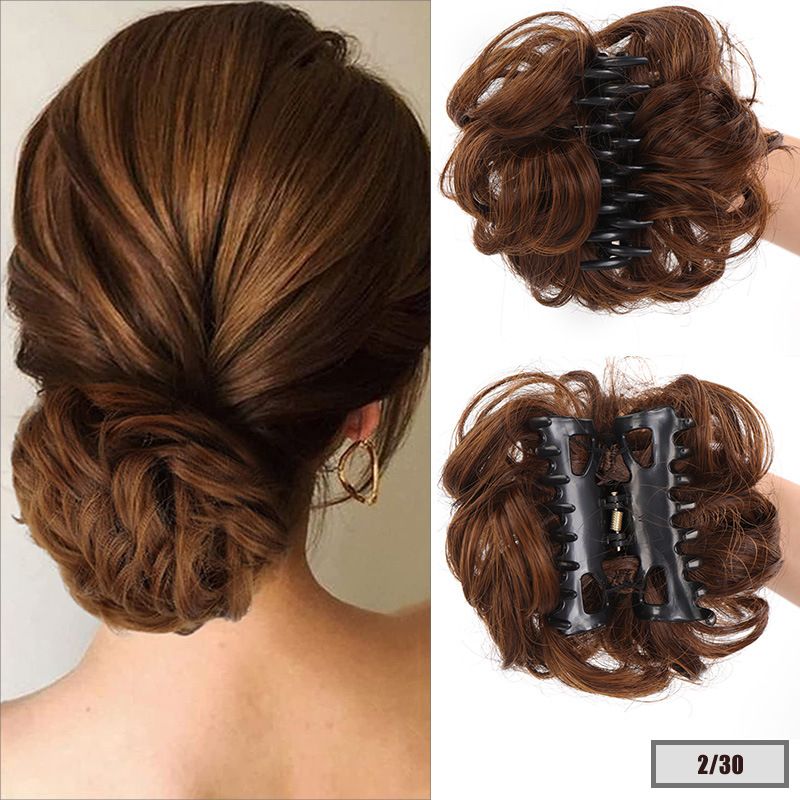 Extension per capelli e parrucche Parrucca anello copricapo clip chignon bocciolo di fiore testa palla 15cm45g chignon anello capelli spettinati_voghion.com