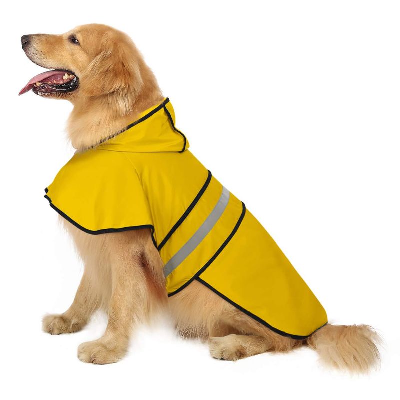 New Pet Raincoat Polyester Fabric Clothes Warm Large Dog Alaskan Malamute Golden Retriever Rain Poncho_voghion.com