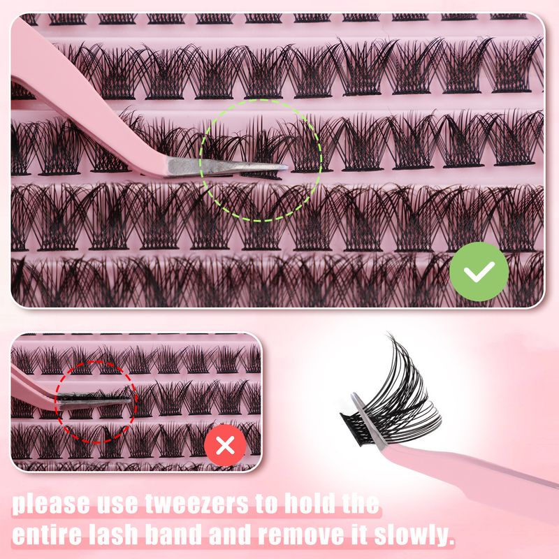 False Eyelashes Single Cluster Segmented False Eyelash Extension Set 8 16mm D Curled Curling All Match Daily False Eyelashes_voghion.com