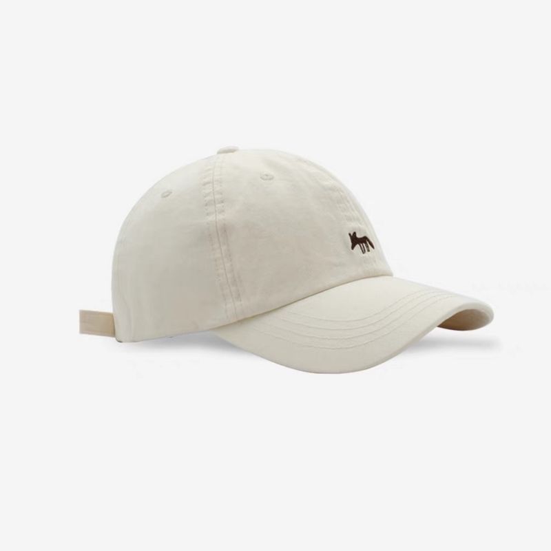 Cute Versatile Little Fox Embroidered Baseball Unisex Spring Summer Korean Street Fashion Duckbill Cap Face Slimming_voghion.com