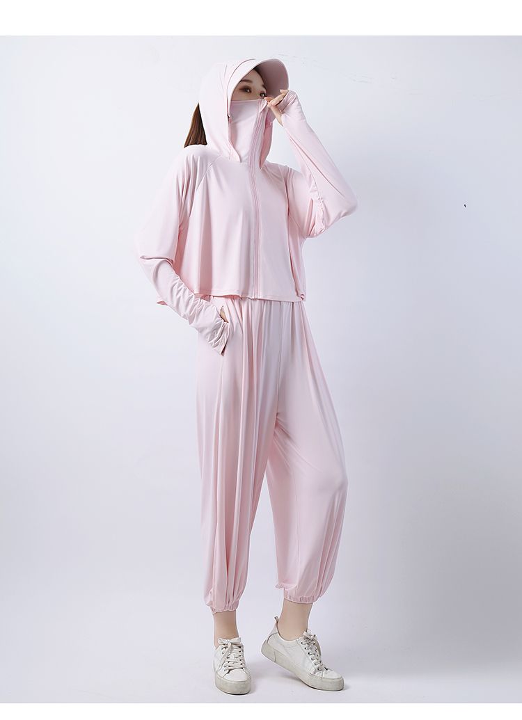 Γυναικείο μπλουζάκι προστασίας από την υπεριώδη ακτινοβολία UV για το καλοκαίρι του 2022, λεπτό, αναπνεύσιμο, μεταξωτό, αντιηλιακό, UPF50+_voghion.com