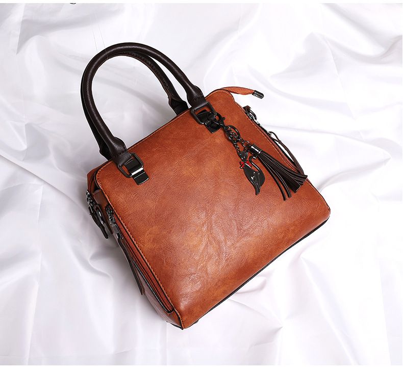 Borsa da donna alla moda, retrò, per mamma e bambino, con nappa, a tracolla, a spalla singola, in quattro pezzi_voghion.com