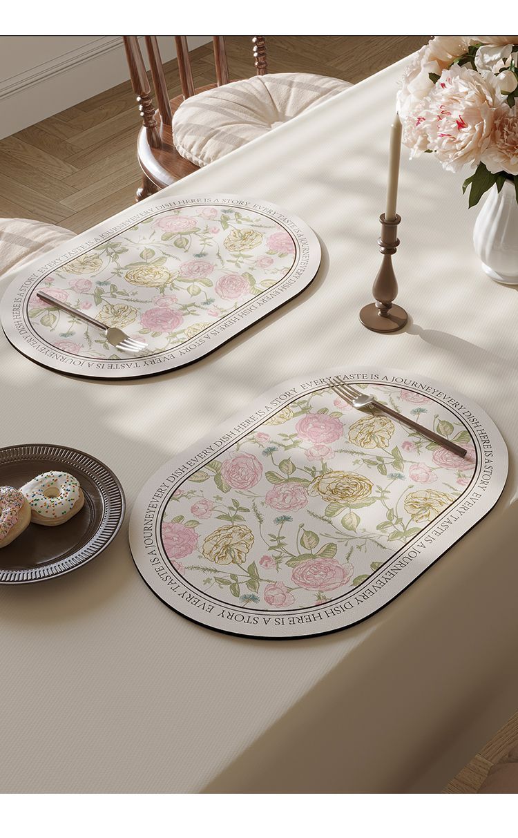 Mesa de comedor de estilo europeo, impermeable, resistente al aceite, lavable, de fácil limpieza, de cuero de lujo, con aislamiento térmico de alta gama._voghion.com