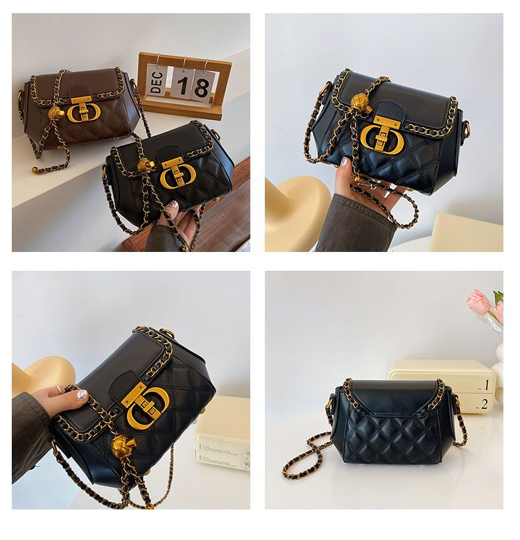 High end handbag women in autumn and winter 2024, new niche design, single shoulder crossbody for women, diamond grid_voghion.com