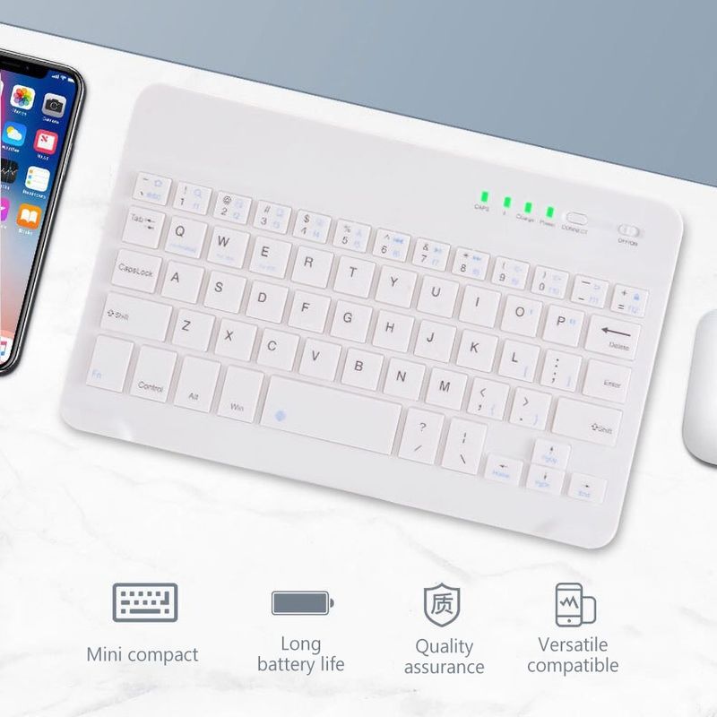Farfi Portable Ultra-thin Wireless Bluetooth-compatible Keyboard Keypad For IPad Phone Tablet_voghion.com