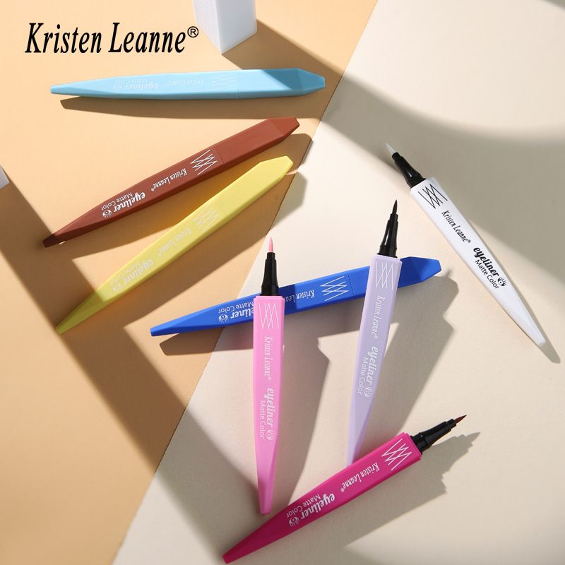 KRISTEN LEANNE siyah teknoloji ultra ince yedek fırça mat çabuk kuruyan bulaşmayan renkli göz kalemi_voghion.com