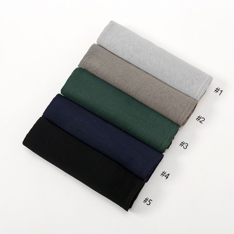 Sciarpe da donna autunno nuovo colore unito vendita calda foulard in cotone malese indonesiano tinta unita bordo largo sottile sciarpa traspirante in modal_voghion.com