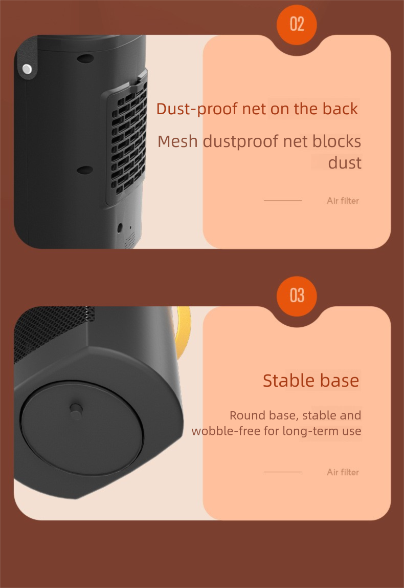 New Model Warm Air Blower Household Small Shaking Head Remote Control Office Desktop High Power Electric Heater Digital_voghion.com