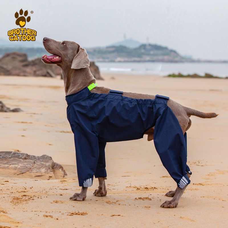 New Dog Raincoat Full Coverage Four-Legged Rain Poncho High-Quality Waterproof Strip Non-Blocking Pet Hooded Clothing_voghion.com