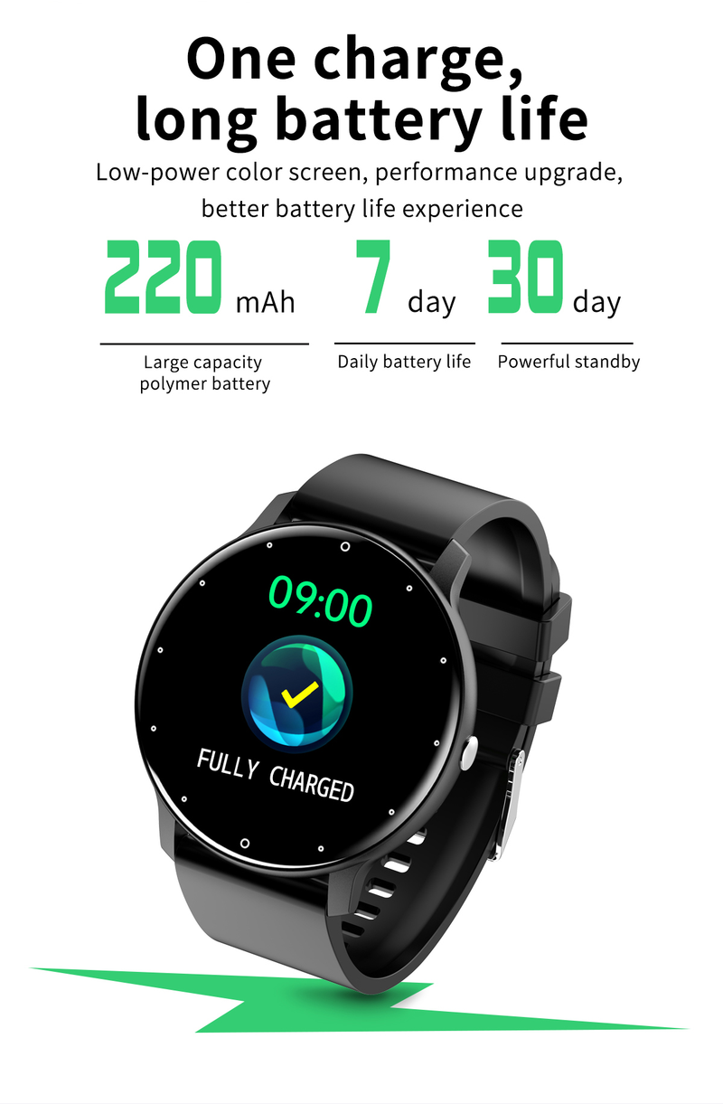 Yeni akıllı saat kadın erkek bayan hediye spor spor Smartwatch nabız monitörü su geçirmez saatler IOS Android için_voghion.com
