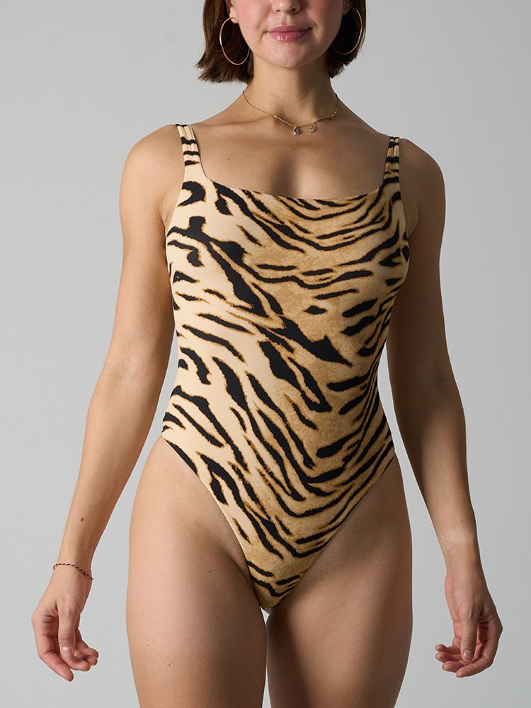 SKIM Same Style LEOPARD PRINT BODYSUIT Leopard Print Tummy Control Hip Lift Yoga Button High Elastic One-Piece_voghion.com