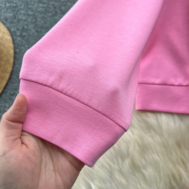 Casual Suit For Women Fashionable Design Splicing Hooded Sweatshirt High Waist Denim Splicing Wide Leg Pants Two Piece Set_voghion.com