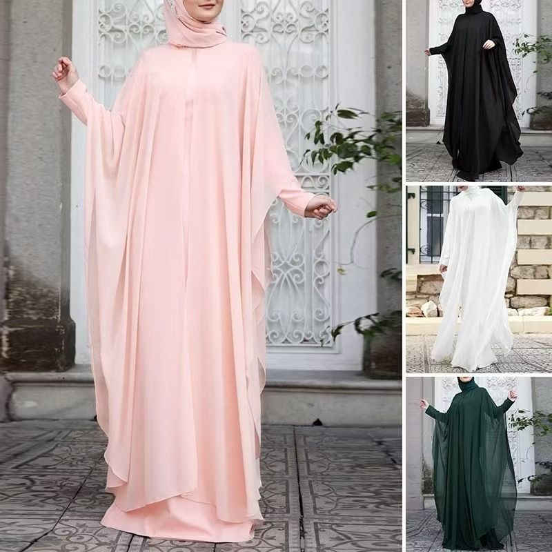 Women Chiffon Abaya Eid Mubarek Muslim Dresses Robe Long Sleeve Hijab Vestidos Fashion Abayas For Women Isamic Clothing_voghion.com