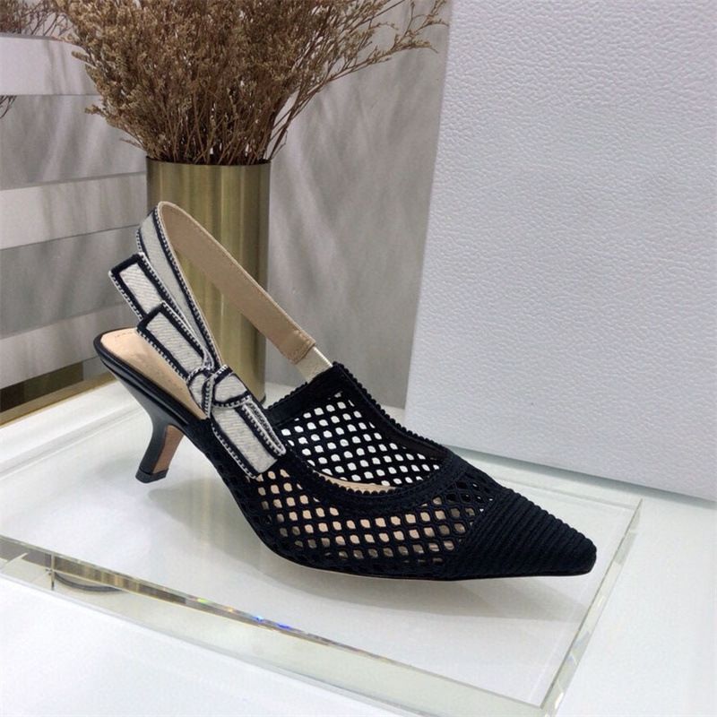 New Embroidered Letter Ribbon Bowknot Peep Sandals For Women French Style Cat Heel Pointed Toe Strap High Heels Home_voghion.com