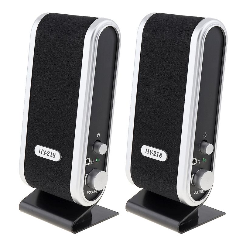 HY-218 6W 2.0 Wired USB Power Notebook Speakers Stereo 3.5mm Audio Jack Portable Loud Speaker For Laptop Computer_voghion.com