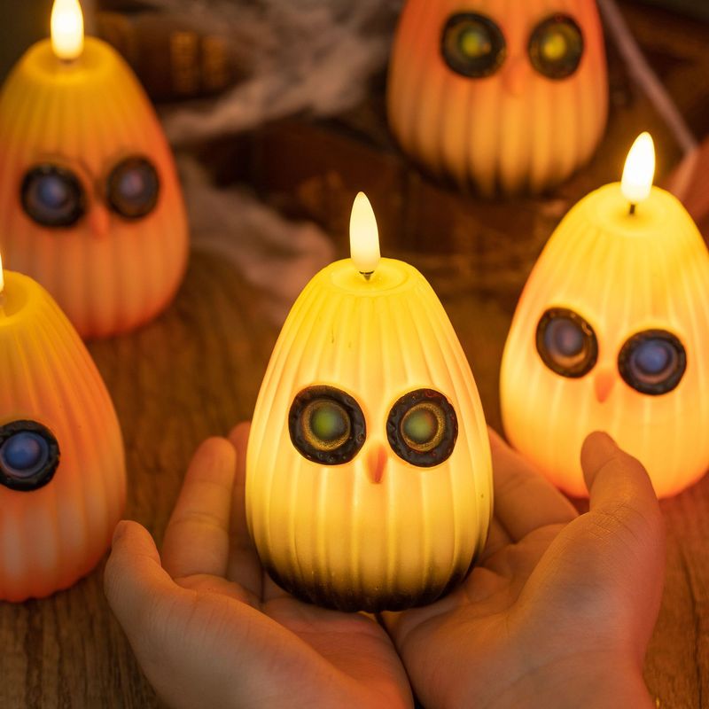 Décorations d'Halloween, hibou drôle, citrouille lumineuse, veilleuse, ambiance de fête, accessoires de mise en page, ornements de bureau_voghion.com